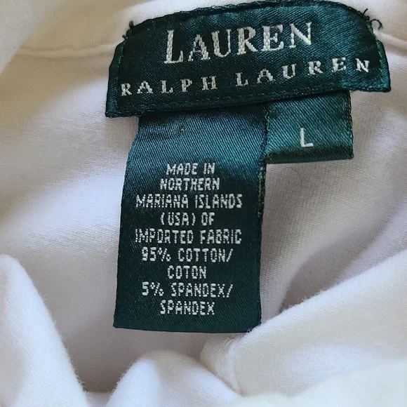 Ralph Lauren White Sleeveless Top with Navy Stripes L - Picture 2 of 2